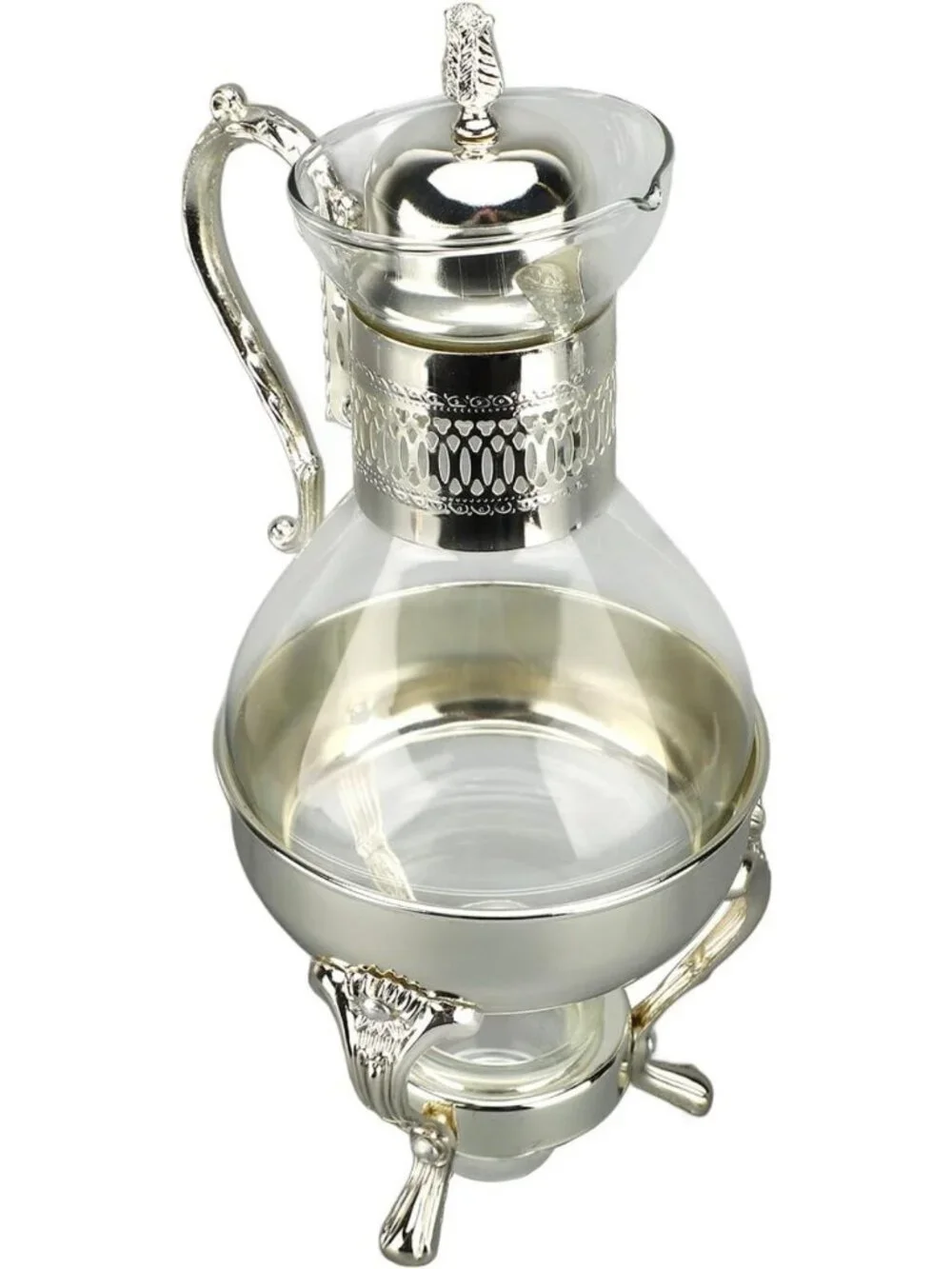 Elegant Heated Glass Coffee Pot Set - Vintage Teapot & Cup for Home/Office Use
